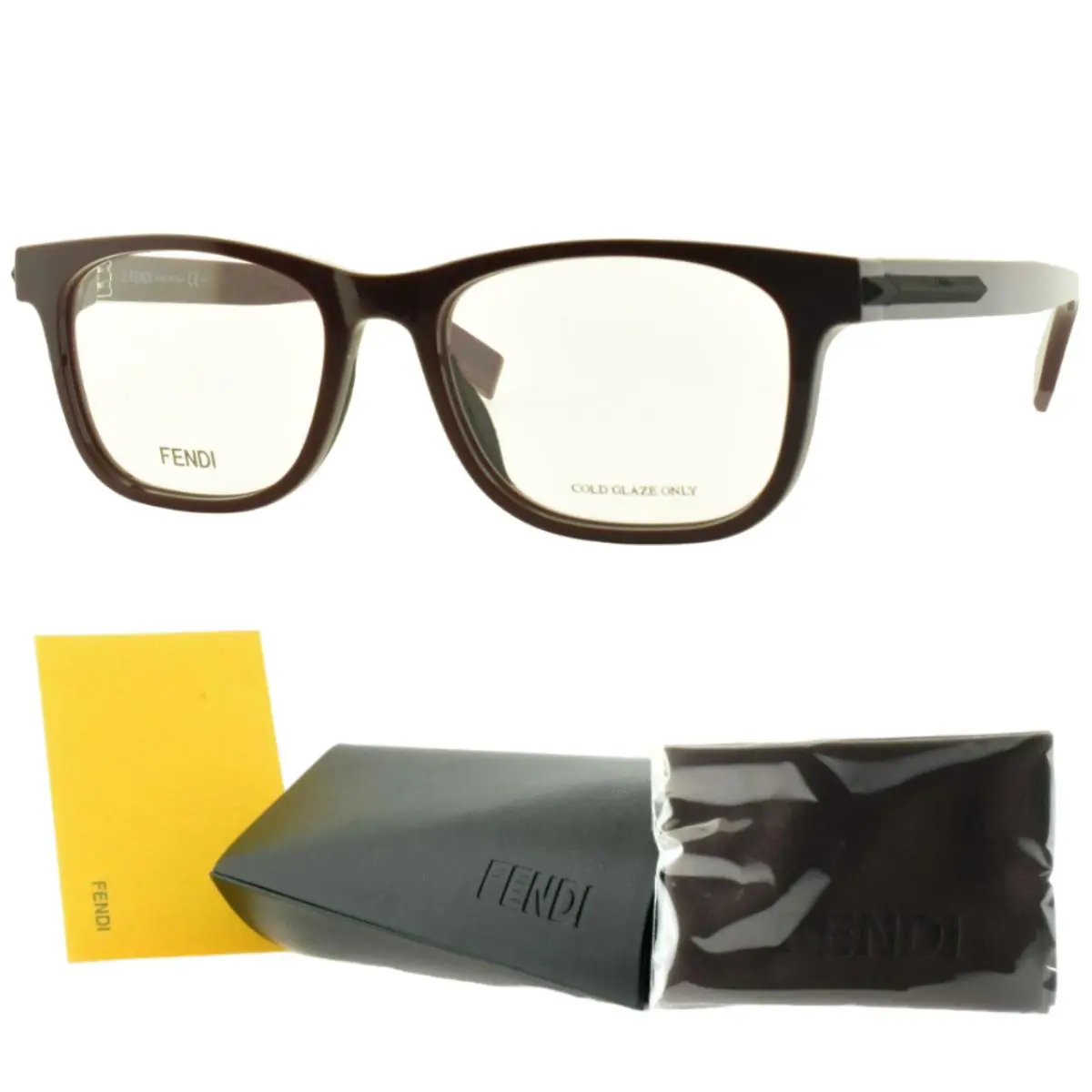 Fendi FF M0037 Lhf Burgundy Rectangle Full Rim Mens Optical Frame