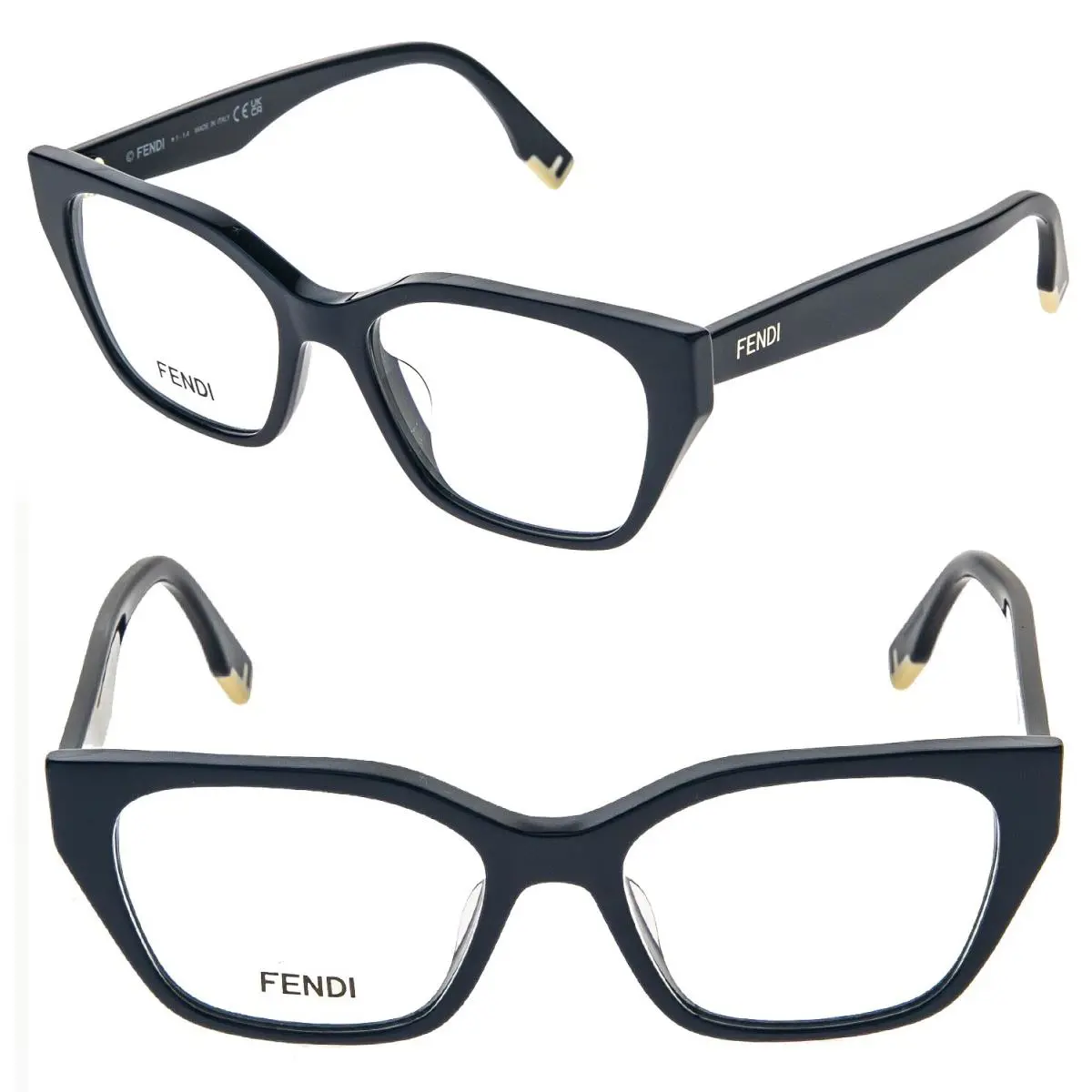 Fendi 50001 Way Navy Blue Logo Eyeglasses Optical Frame 52mm FE50001I 090