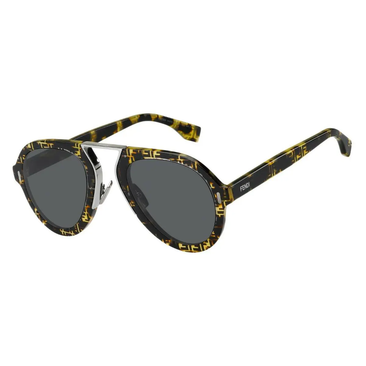 Unisex Fendi FFM0104S Logo Havana Brown Sunglasses