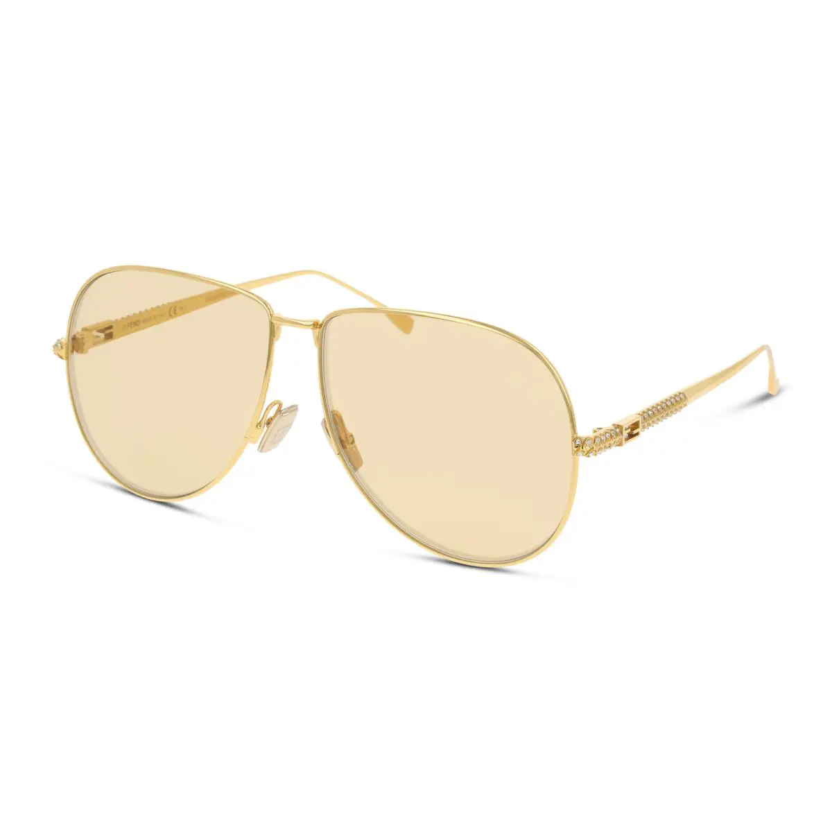 Fendi Sunglasses FF0437S 001-2M 63mm Gold / Rose Mirror Lens - Frame: Gold