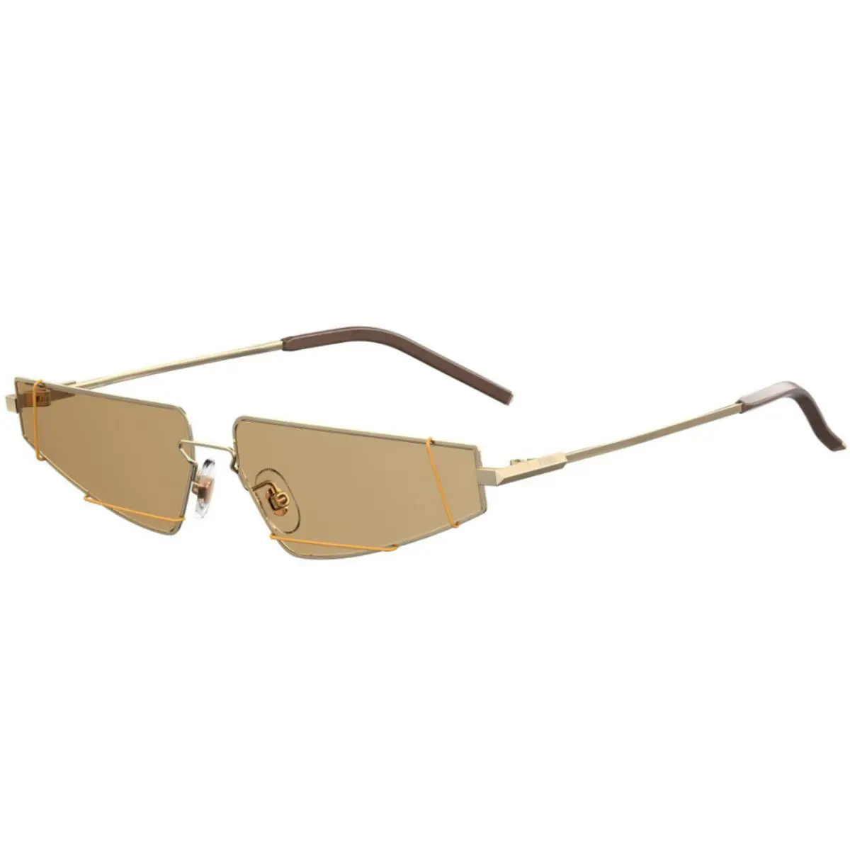 Fendi Mens Gold 61mm Geometric Sunglasses R1146