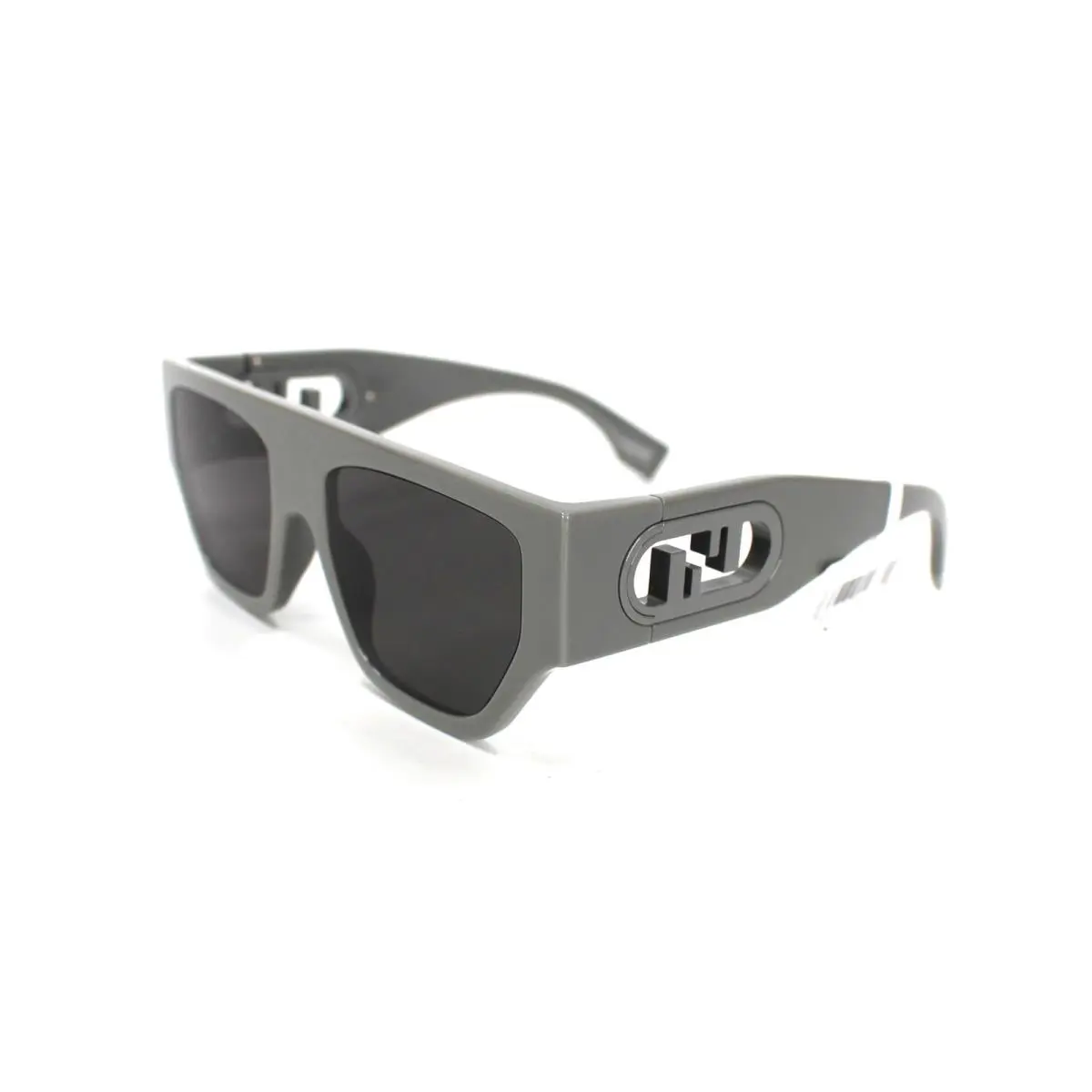 54mm O`lock Sunglasses Geometric Grey FF Zucca Logo Frame with Case by Fendi