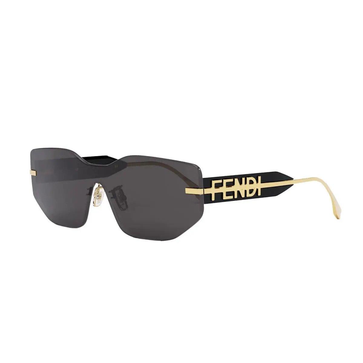 Technicolour FE 40066 30A Gold Grey Lens Unisex Mask Sunglasses by Fendi
