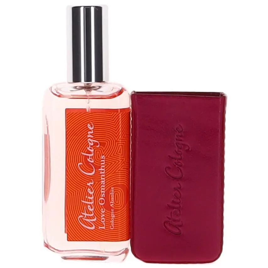 Love Osmanthus By  Absolue 1oz with Rose Anonyme Leather Case by Atelier Cologne