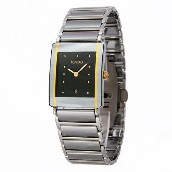 R20487182 Integral Black Dial Silver Tone Women`s Watch Great Gift by Rado
