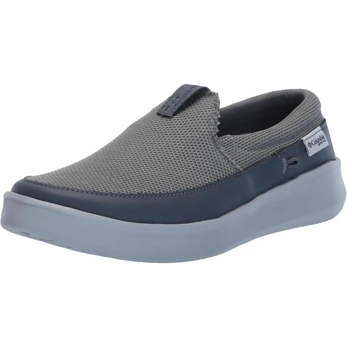 Men`s Pfg Boatside Breathe Slip On Boat Shoes Titanium Grey Steel/Graphite by Columbia