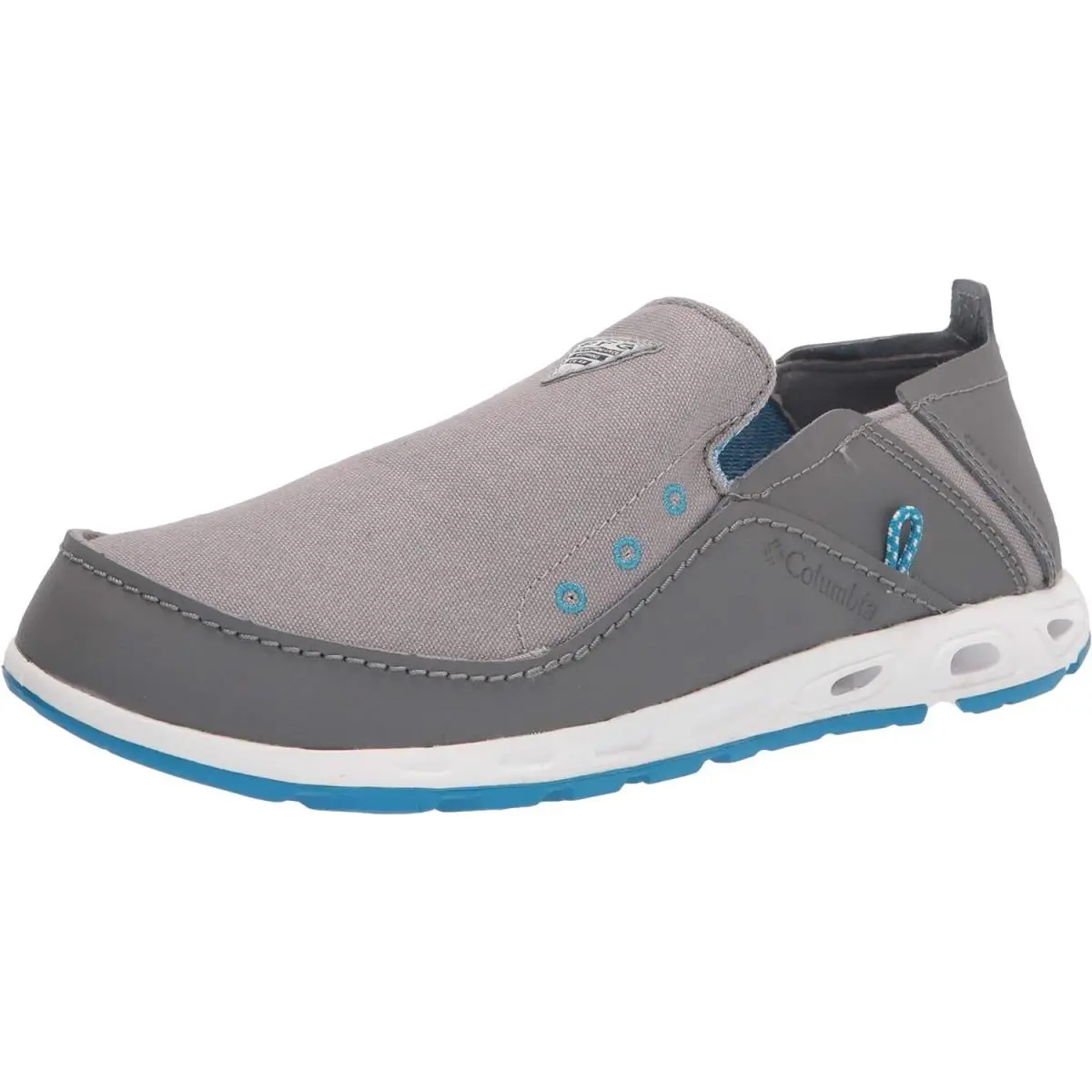 Men’s Pfg Bahama Slip-on Vent Shoes Ti Titanium/Pool by Columbia