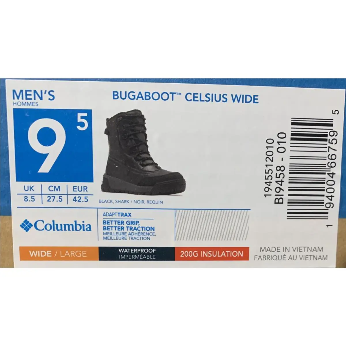Columbia shoes - BL9458-010 - BL9458-010 - Black (UPC: 194004667496) 7