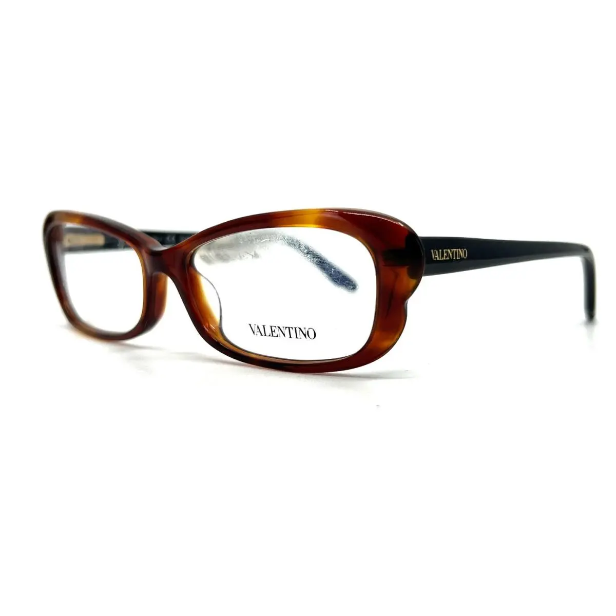 V2603 725 Eyeglasses Frames Black Tortoise Rectangular 53-15-135 by Valentino