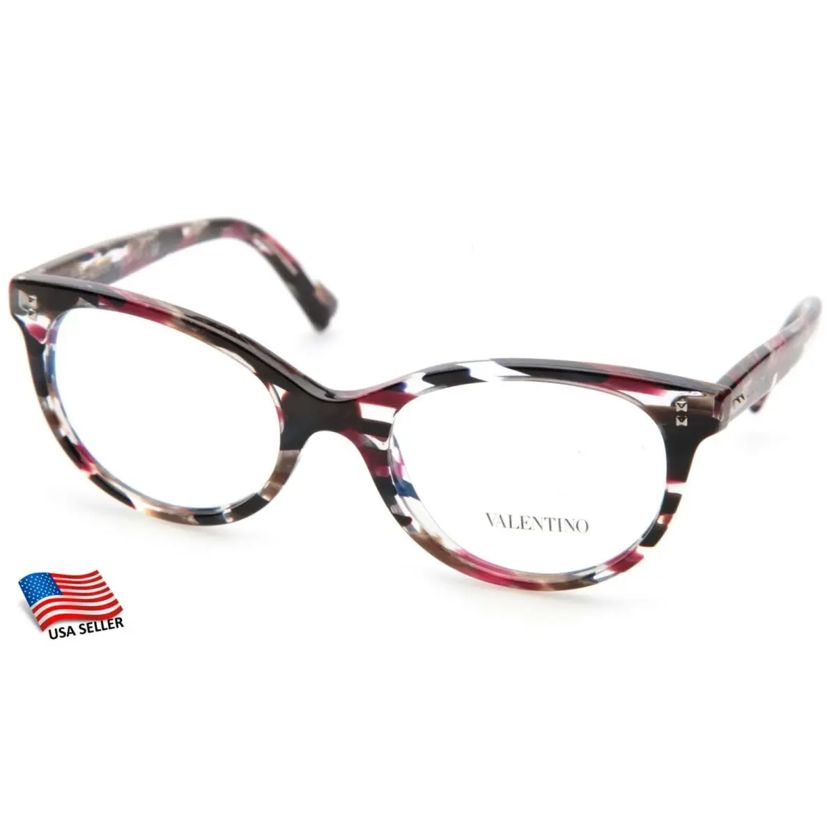 Valentino VA 3009 5039 Havana /crystal /red Eyeglasses 50-19-140 B40 Italy