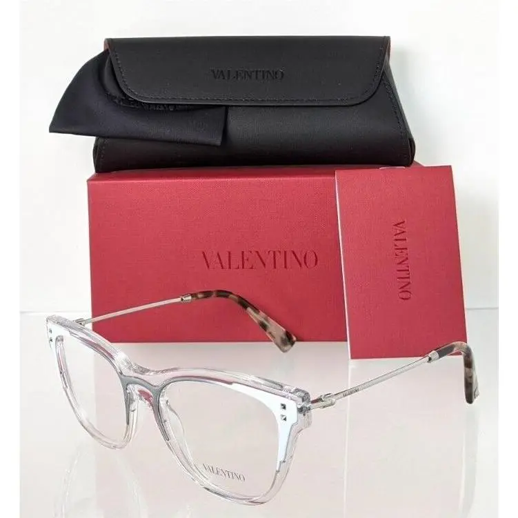 Valentino Eyeglasses VA 3019 5076 51mm Clear White/silver