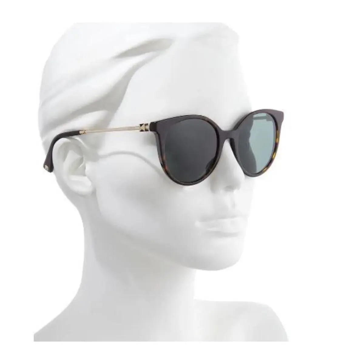 Valentino Women Brown Havana Rockstud 53mm Gradient Cat Eye Sunglasses W/casenew - Frame: Brown, Lens: Green