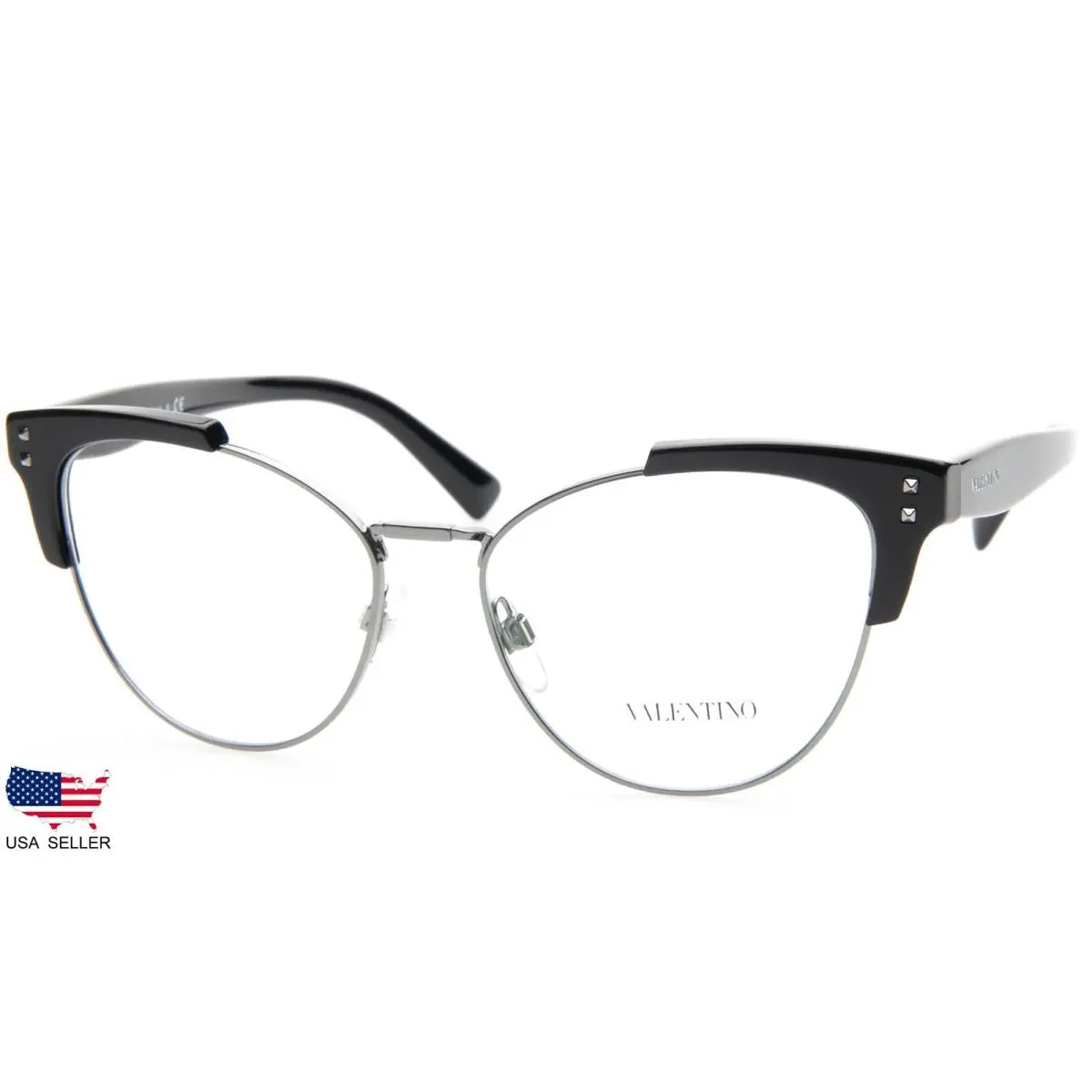 Valentino VA 3027 5001 Black /gunmetal Eyeglasses Frame 53-16-140 B46 Italy