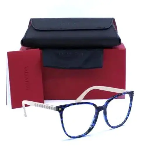Valentino VA3059 5031 Blue Tortoise/beige Temples Eyeglasses 54-17