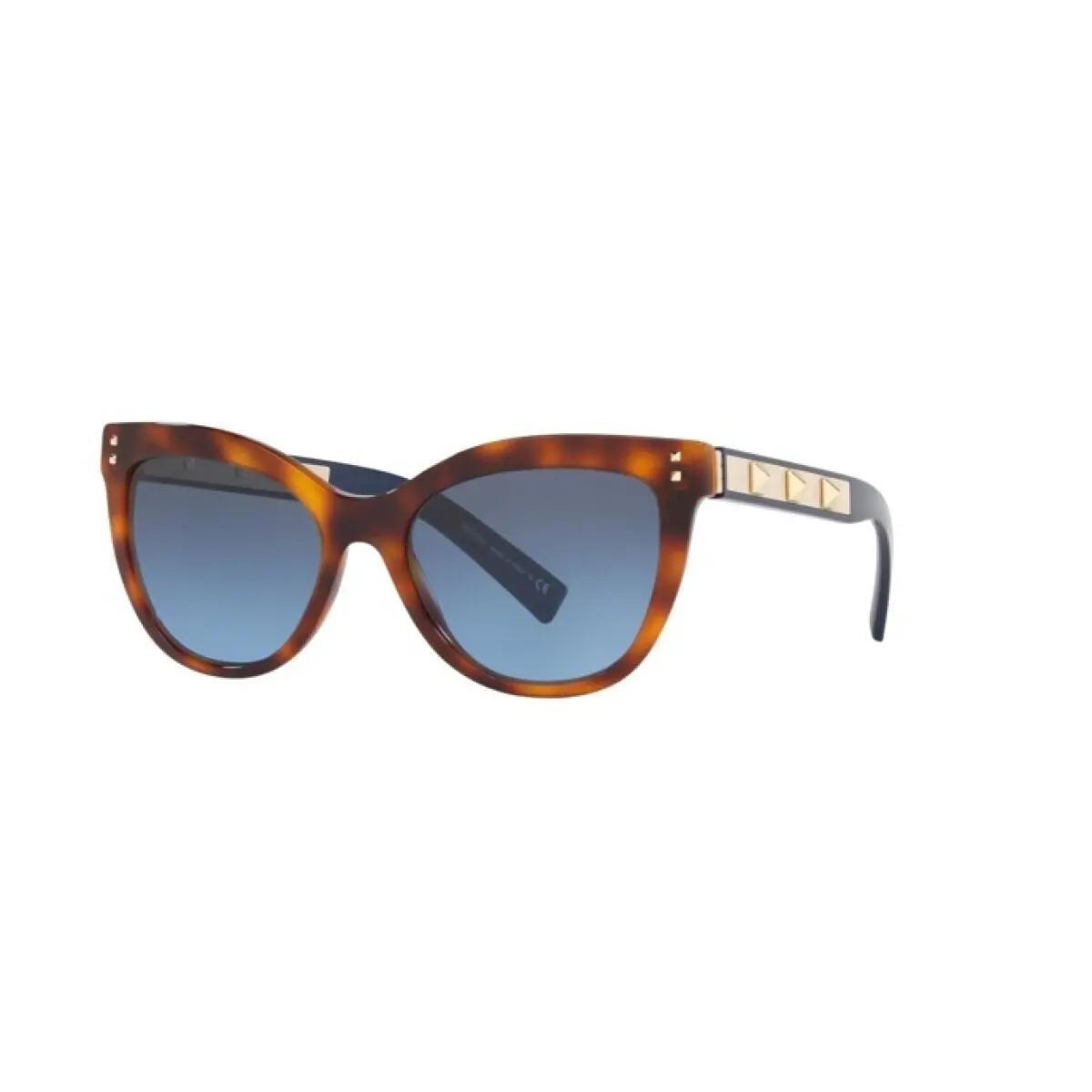 Valentino Sunglasses VA4049 50118F Havana Gradient Blue Lens - Frame: Havana, Lens: Blue