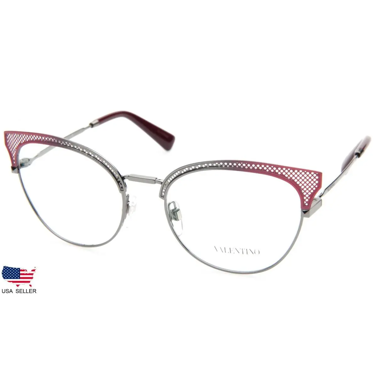 Valentino VA 1011 3042 Ruthenium Pink Eyeglasses Glasses 53-18-135mm Italy