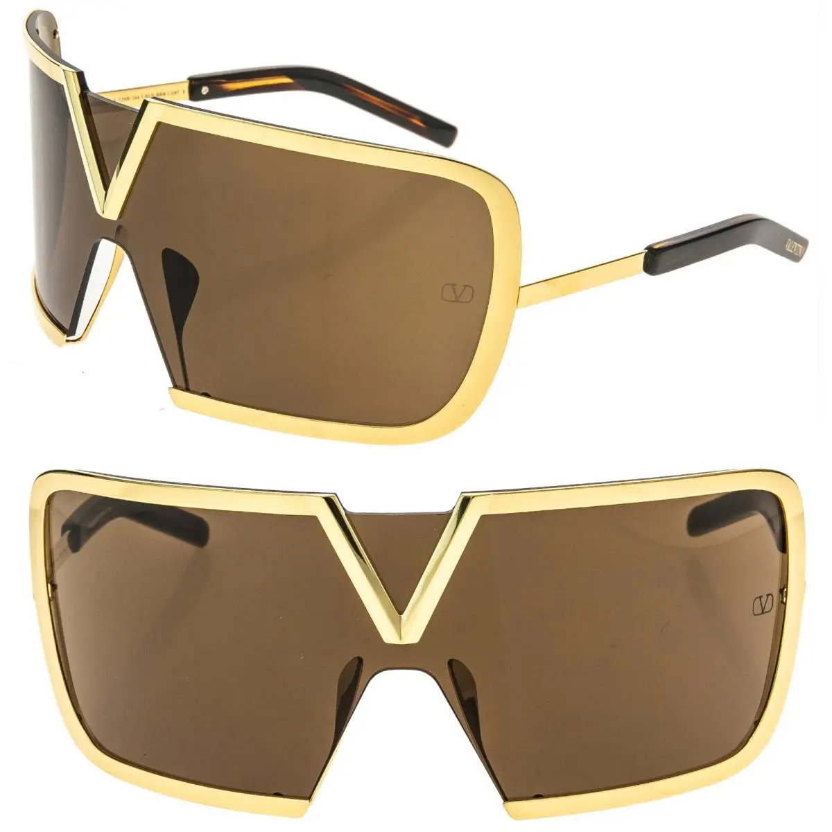 Valentino V Romask VLS120 Gold Titanium Brown Mask Vls 120B Fashion Sunglass