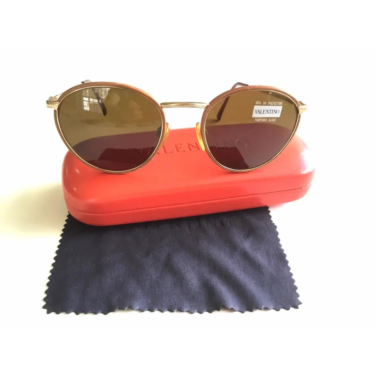 Valentino Sunglasses V 634 Gold/lather Brown 991 Frame