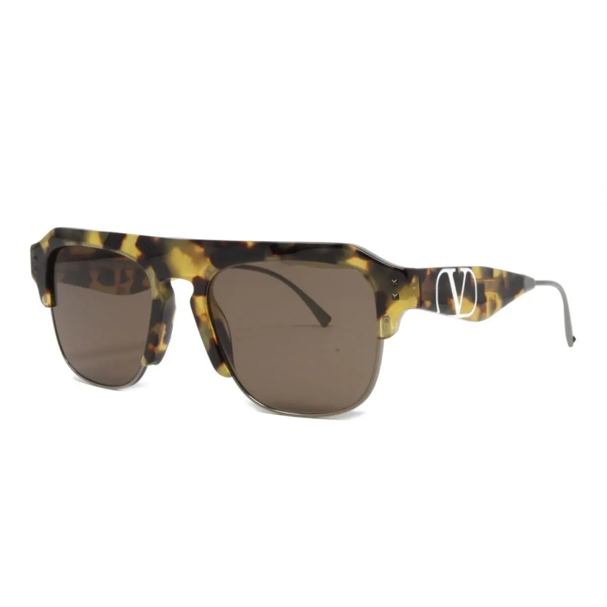 Valentino Women`s Square Sunglasses VA4085-503673 Light Havana Brown Lens - Frame: Brown, Lens: Brown