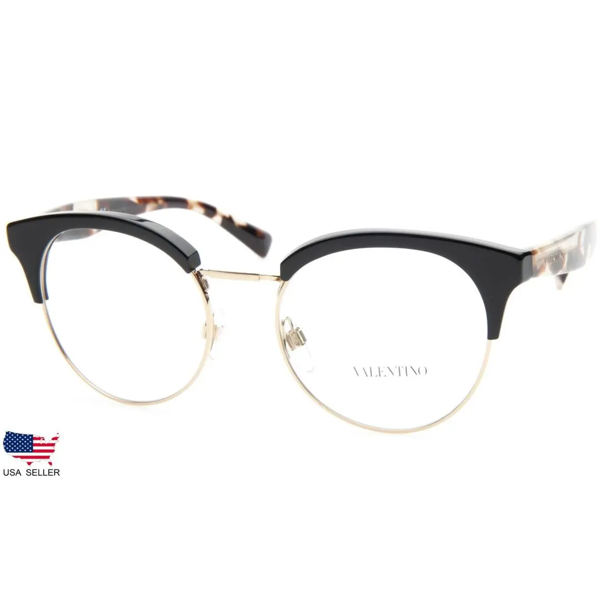 Valentino VA 3015 5001 Light Gold /black Eyeglasses 51-18-140 B47mm Italy