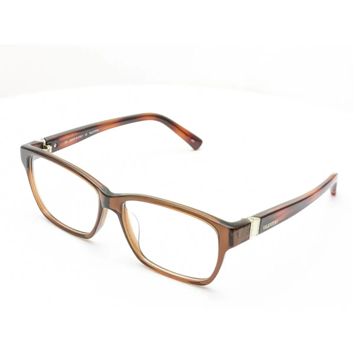 Valentino V2616R 210 Rectangle Transparent Brown Unisex Eyeglasses 54mm