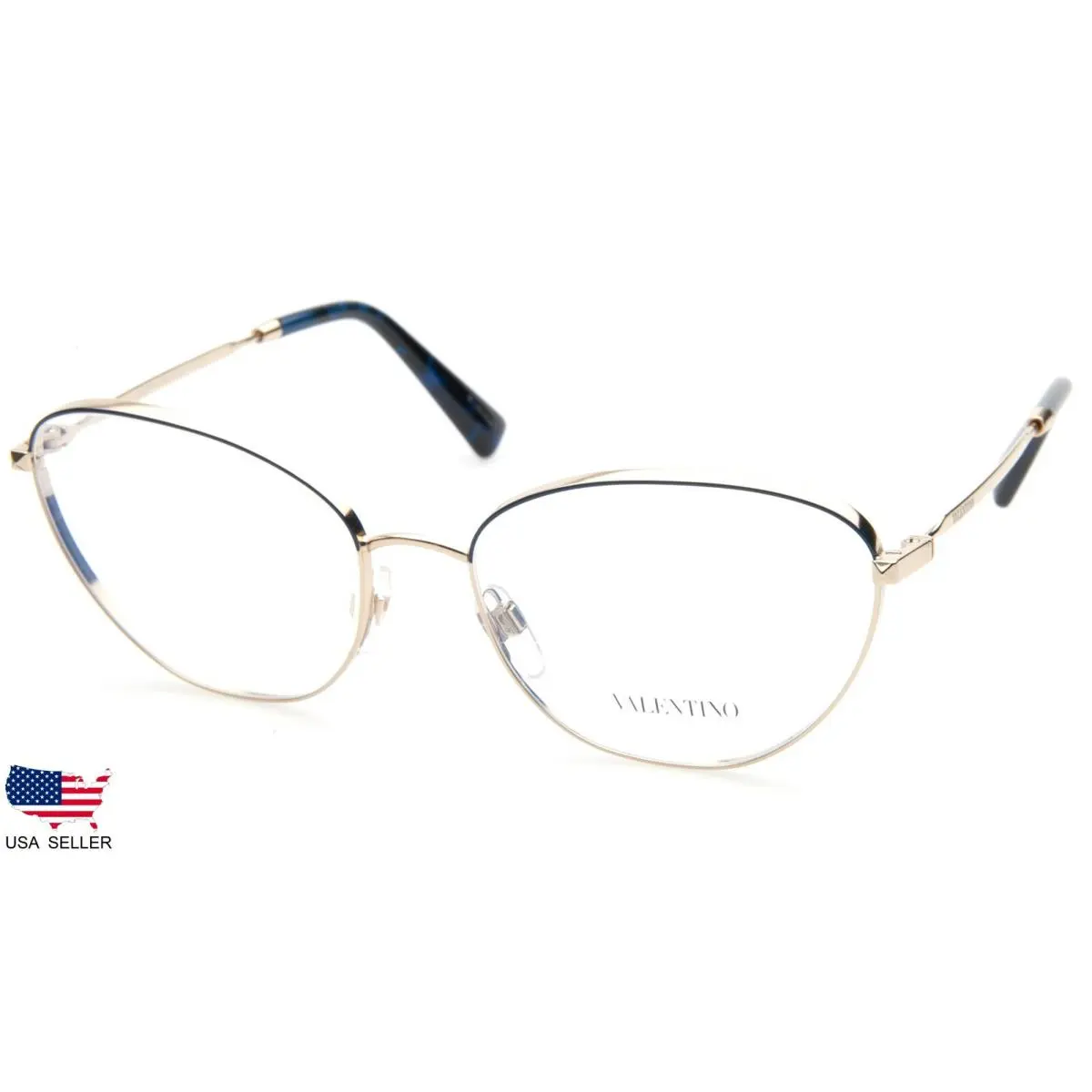 Valentino VA 1010 3034 Light Gold /blue Eyeglasses Glasses 53-17-140mm Italy