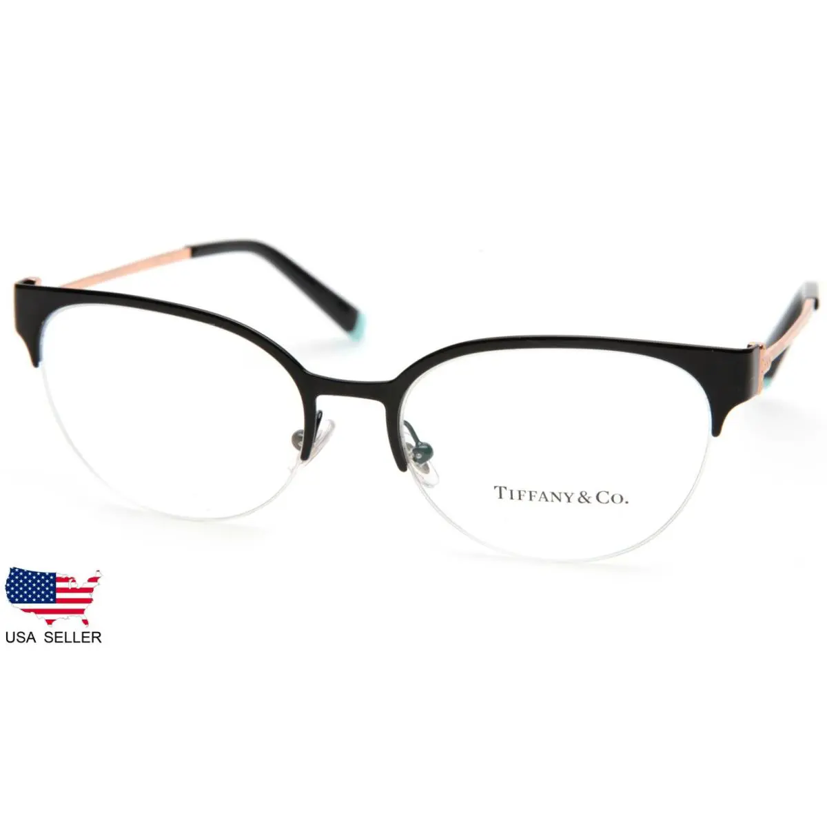 Tiffany Co. TF 1133 6007 Black Eyeglasses Frame 53-17-140mm B40mm Italy by Tiffany & Co.