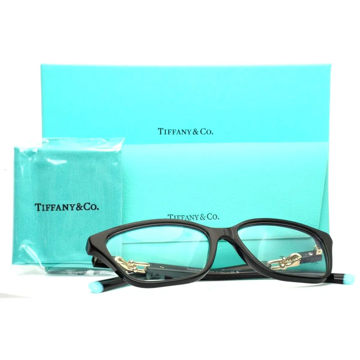Tiffany CO TF2229 8001 Black Womens Cat Eye Full Rim Eyeglasses 55-15-140