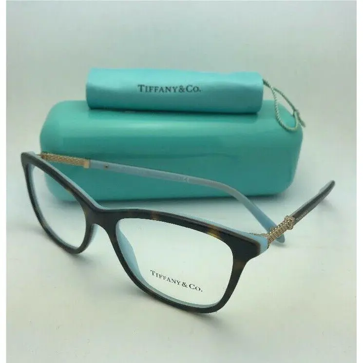 Tiffany Co. Eyeglasses TF 2116-B 8134 53-16 140 Tortoise on Blue w/ Crystals