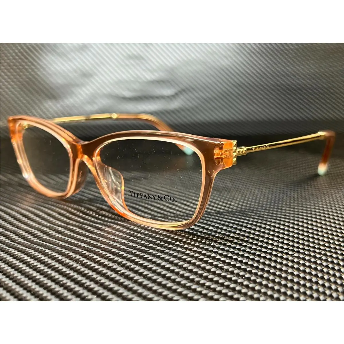 Tiffany TF2204F 8332 Peach Transparent Rectangle Square Women`s 54 mm Eyeglasses