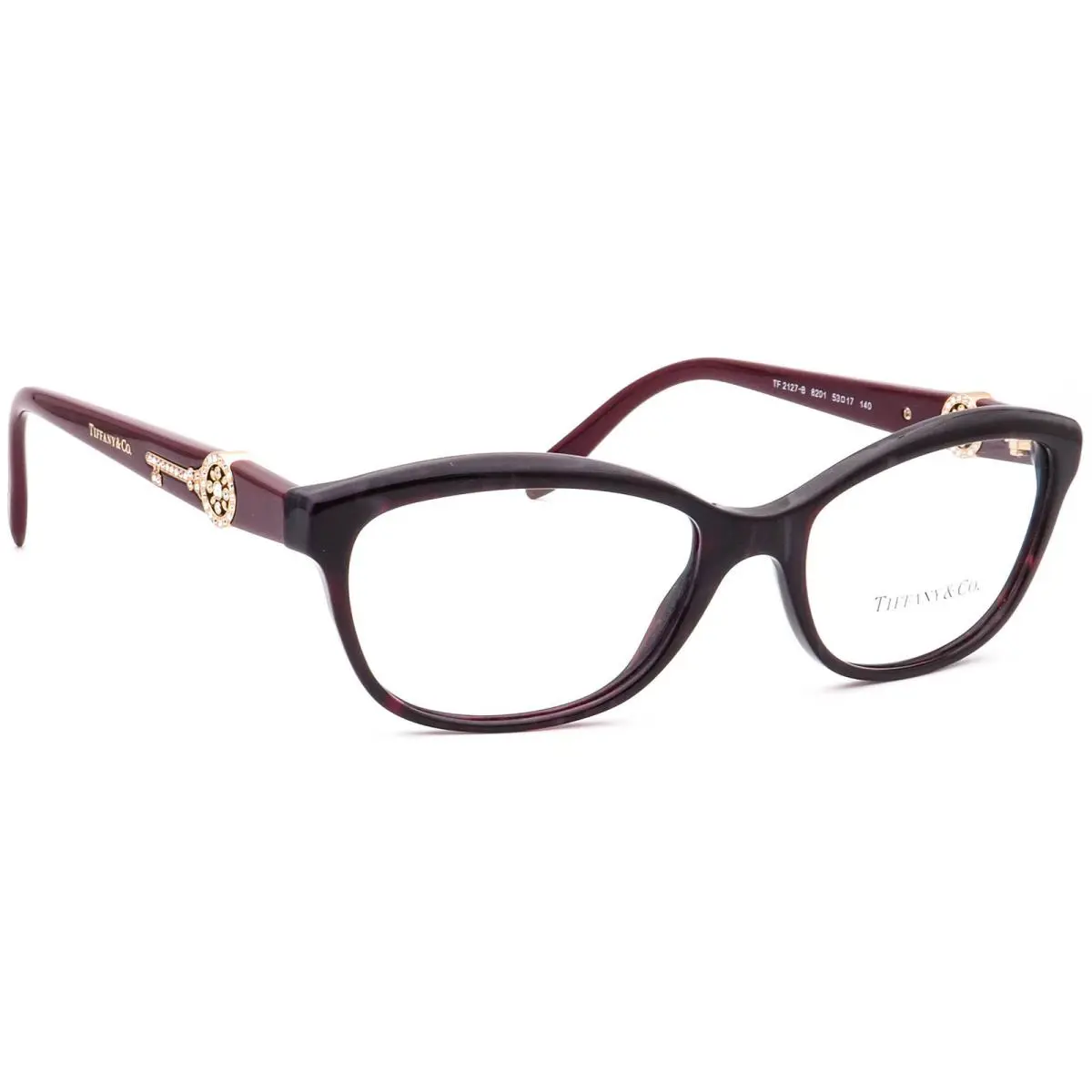 Tiffany Co. Eyeglasses TF 2127-B 8201 Black Purple w/ Crystals Italy 53-17 140 by Tiffany & Co.
