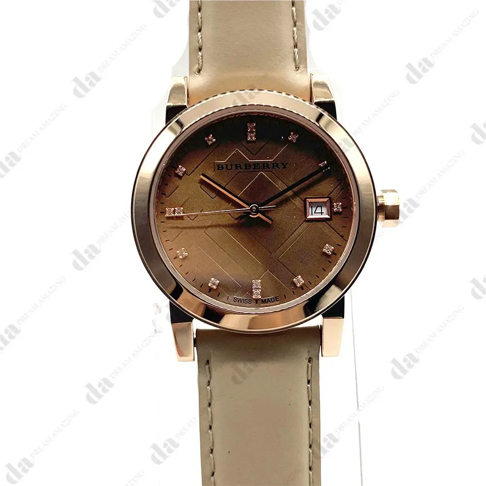 Burberry BU9131 Rose Gold Dial Ion-plated Leather Women`s Watch