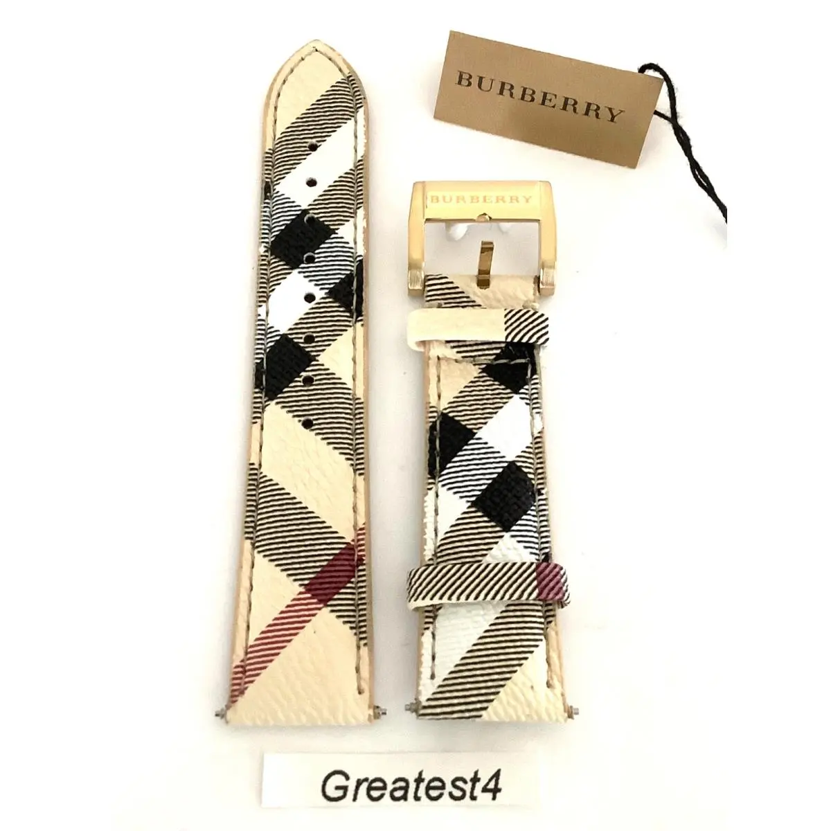 Burberry Replacement Strap For BU9752 Multi-colored with Buckle Spring Bars 20 MM