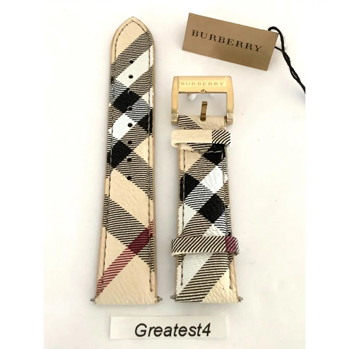 Burberry Replacement Strap For BU9752 Multi-colored with Buckle 20 mm - Band: Multi-Colored