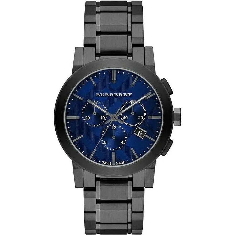 Burberry BU9365 Gray Ion Plated Stainless Steel Blue Dial Men`s Watch