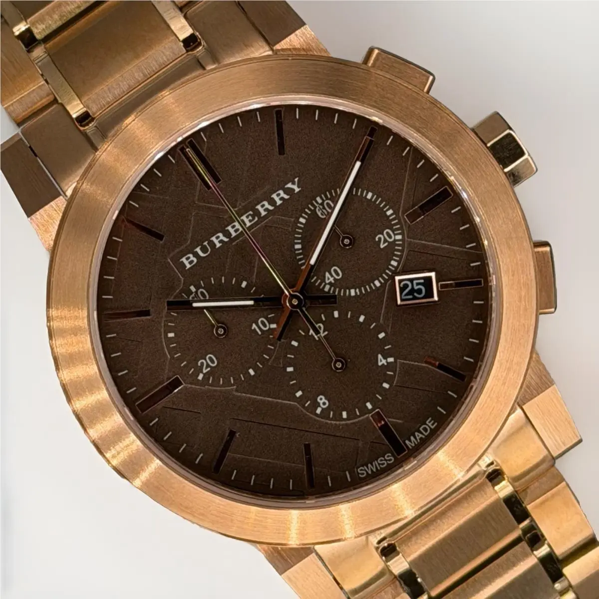 Burberry The City BU9353 Classic Chronograph 42mm Rose Gold Unisex Wristwatch