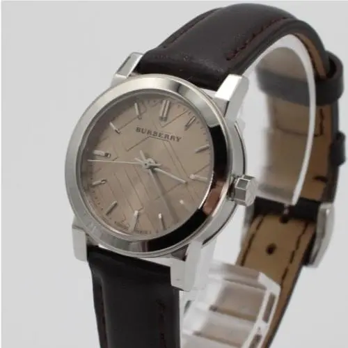 Burberry The City BU9208 26 MM Brown Leather Strap Womens Watch - Dial: Bronze, Brown, Band: Brown, Bezel: Silver