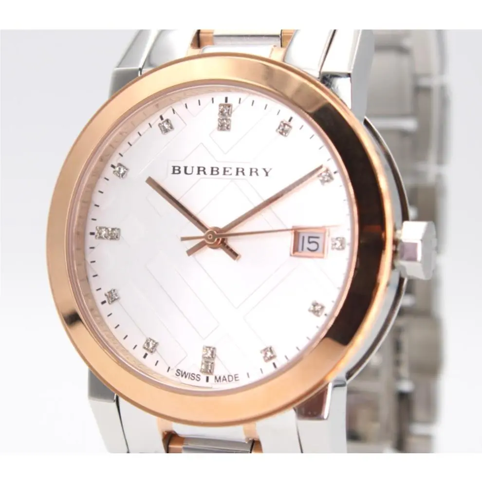 34mm Silver Dial Two Tone Women`s Watch BU9127 by Burberry