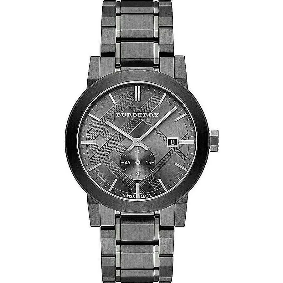 Burberry BU9902 Gray Ion Plated Stainless Steel Gray Dial Men`s Watch - Dial: Gray, Band: Gray, Bezel: Black