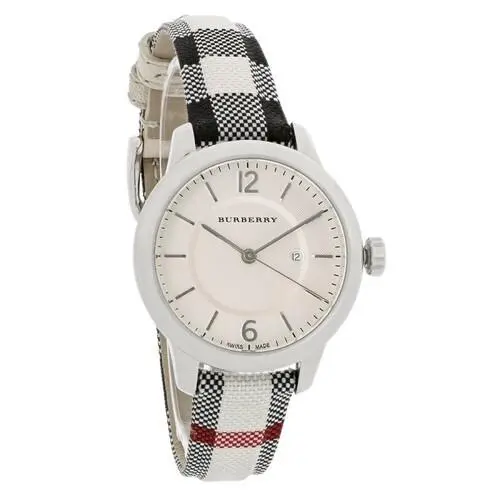 Burberry BU10103 The Classic Horse Ferry Stainless Steel Women`s Watch - Dial: Off white, Band: Multicolor, Bezel: Silver