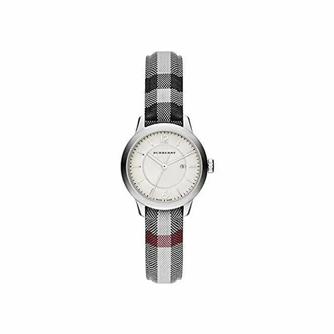 Burberry BU10103 The Classic Horse Ferry Stainless Steel Women`s Watch - Dial: Off white, Band: Multicolor, Bezel: Silver