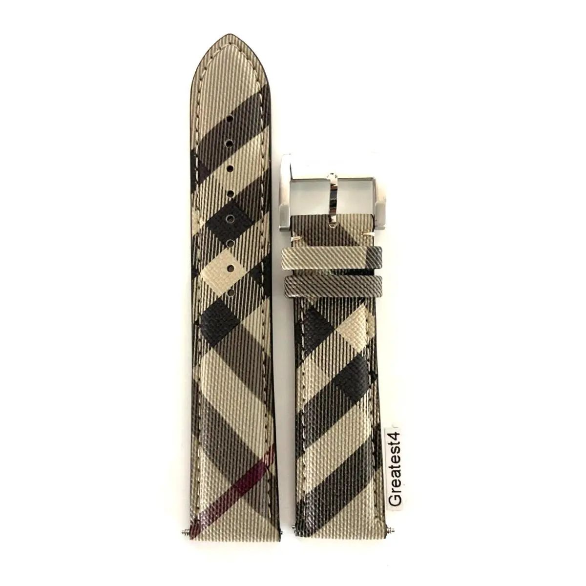 Burberry Replacement Strap For BU9361 Multi-colored with Buckle Bars 22 mm