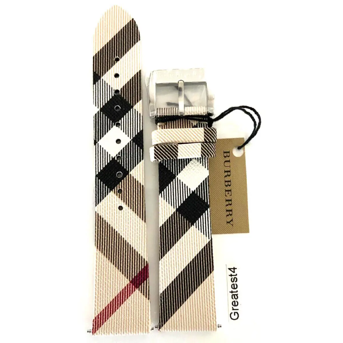 Burberry Replacement Strap For BU9022 Multi-colored with Buckle 20 mm