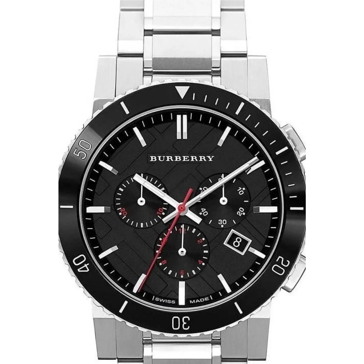 Burberry The City BU9380 Stainless Steel Black Dial Chronograph Men`s Watch