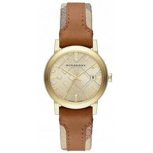 Burberry BU9133 Haymarket Gold Tone Women`s Watch