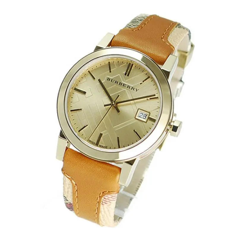 Burberry BU9133 Haymarket Gold Tone Women`s Watch