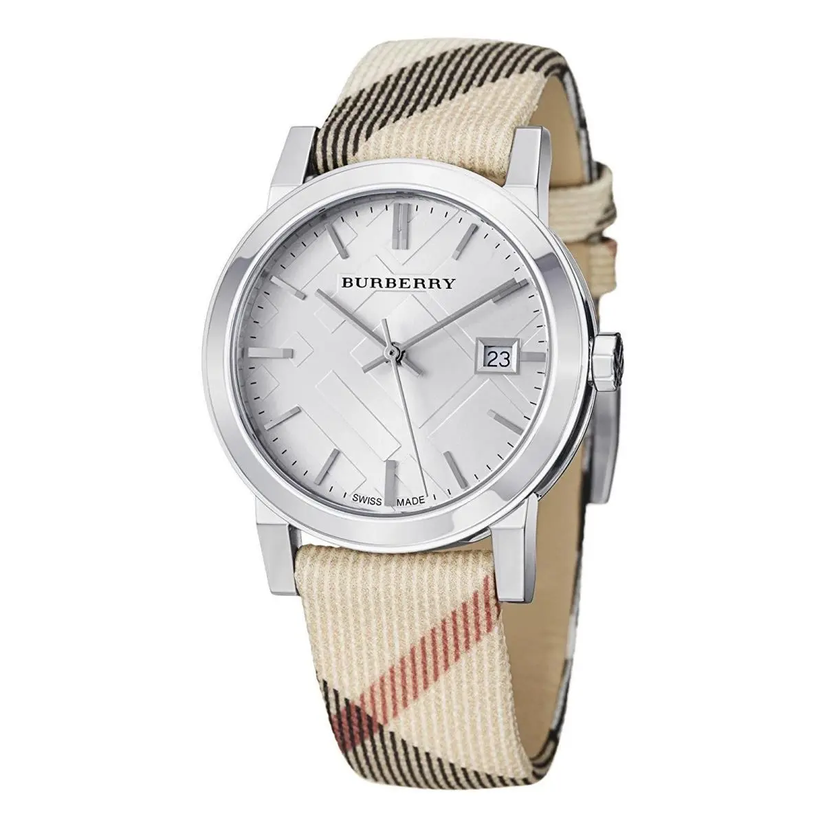 BU9113 34mm The City Heritage Nova Check Plaid Swiss Women`s Watch by Burberry