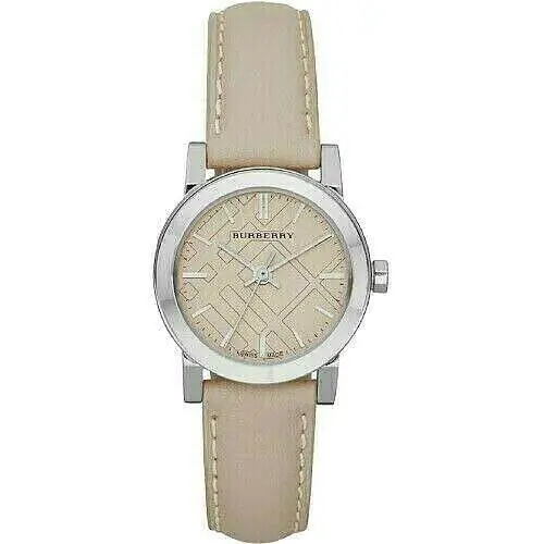 Burberry BU9207 Beige Dial Beige Leather Strap 26 mm Women`s Watch