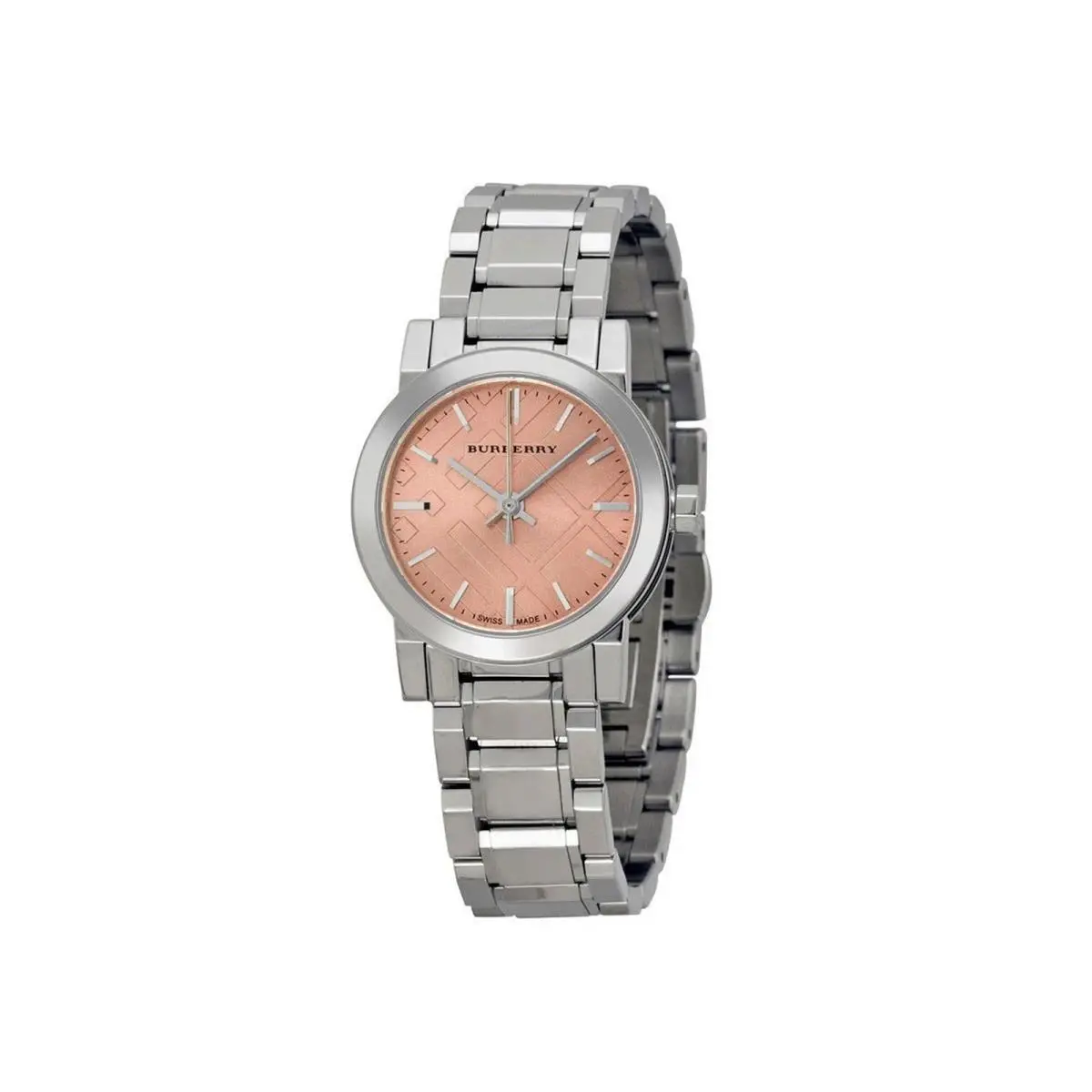 BU9231 26mm The City Pink Check Stamped Swiss Quartz Womens Watch Small by Burberry