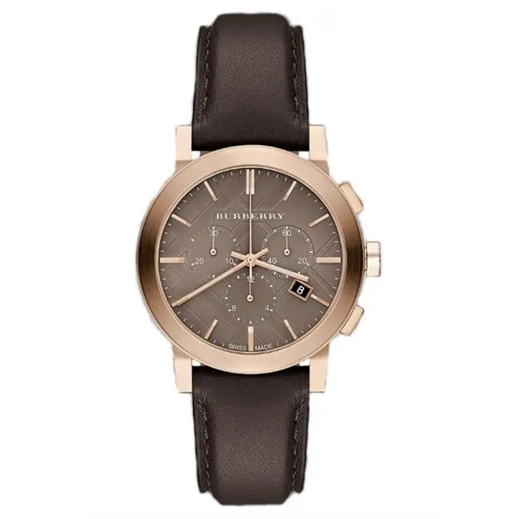 The City BU9755 Rose Tone Stainless Steel Chronograph Watch by Burberry